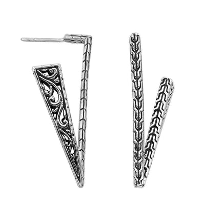 V-Shaped Sterling Silver Earrings