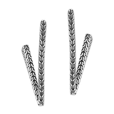 V-Shaped Sterling Silver Earrings