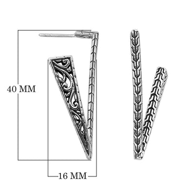 V-Shaped Sterling Silver Earrings