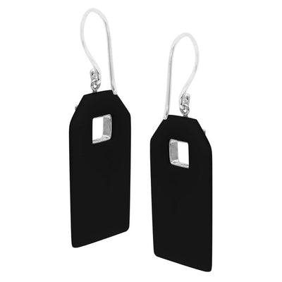 Black Shell Geometric Earrings