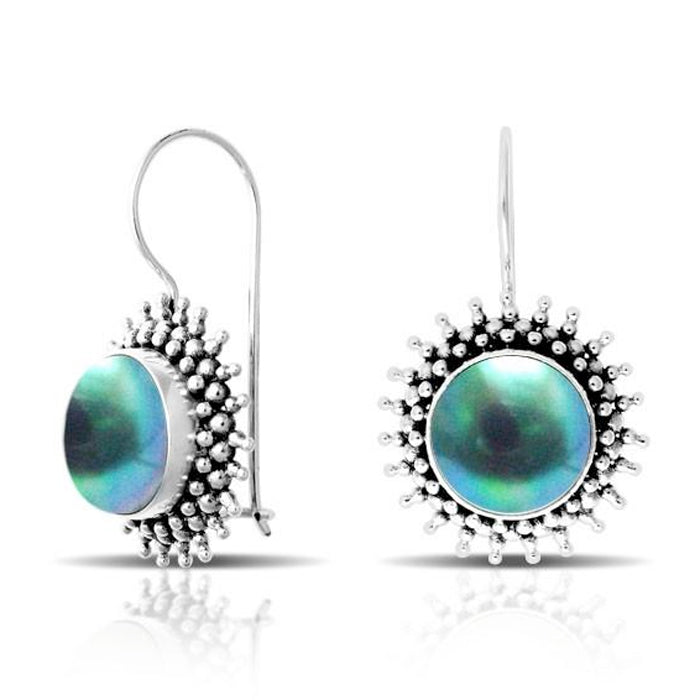 Peacock Mabe Pearl Sunburst Earrings