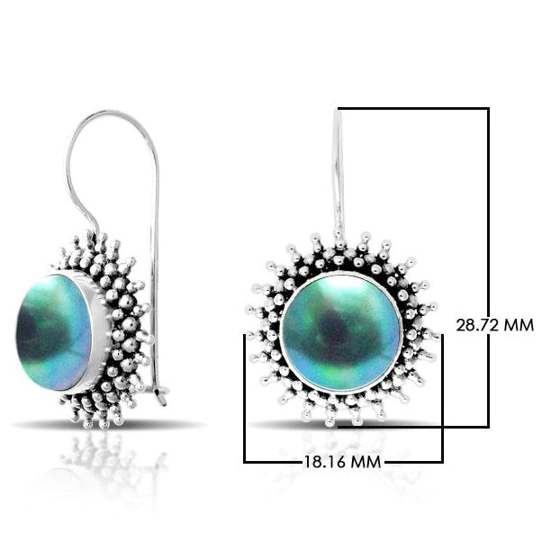 Peacock Mabe Pearl Sunburst Earrings