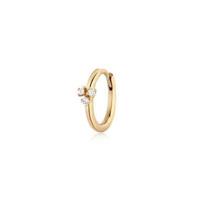CLOVER | Single Diamond Huggie Hoop