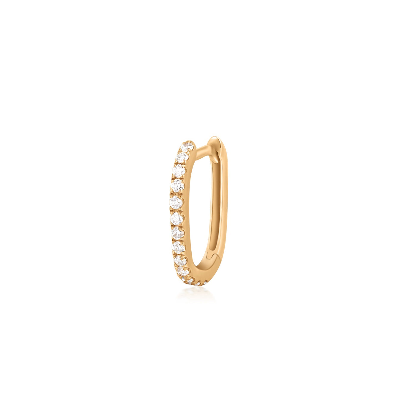 LOUISA | Diamond Paper Clip Single Huggie Hoop