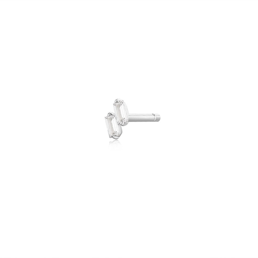 Devon | Baguette Duo White Sapphire Stud