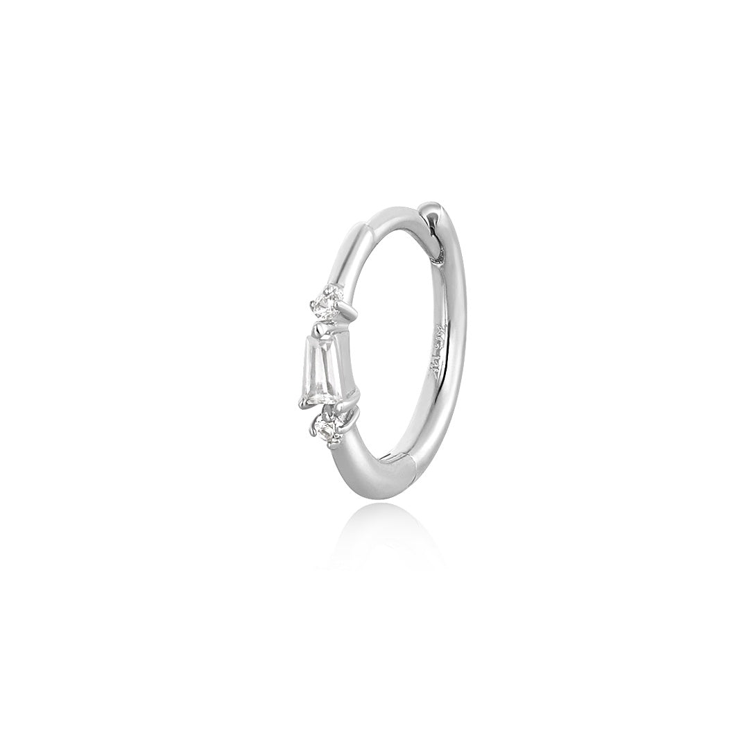 Alexia | Baguette White Sapphire Hoop
