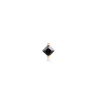 LYDIA | Princess-cut Black Spinel Threadless Flatback Earring