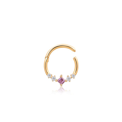 CHERIE | Amethyst and White Sapphire Clicker Hoop