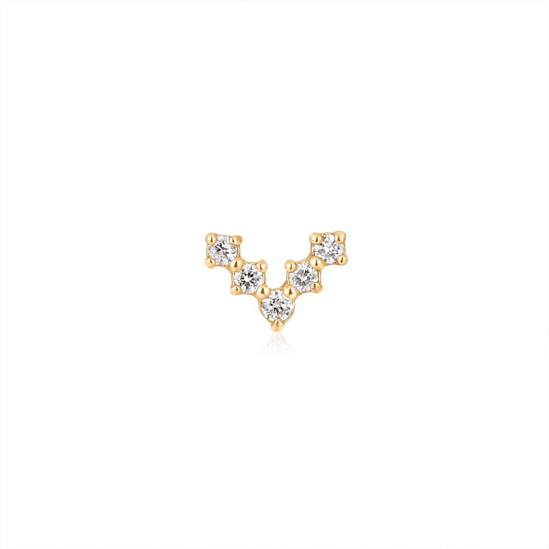 HOPE | Lab-Grown Diamond Wishbone Threadless Flatback Earring