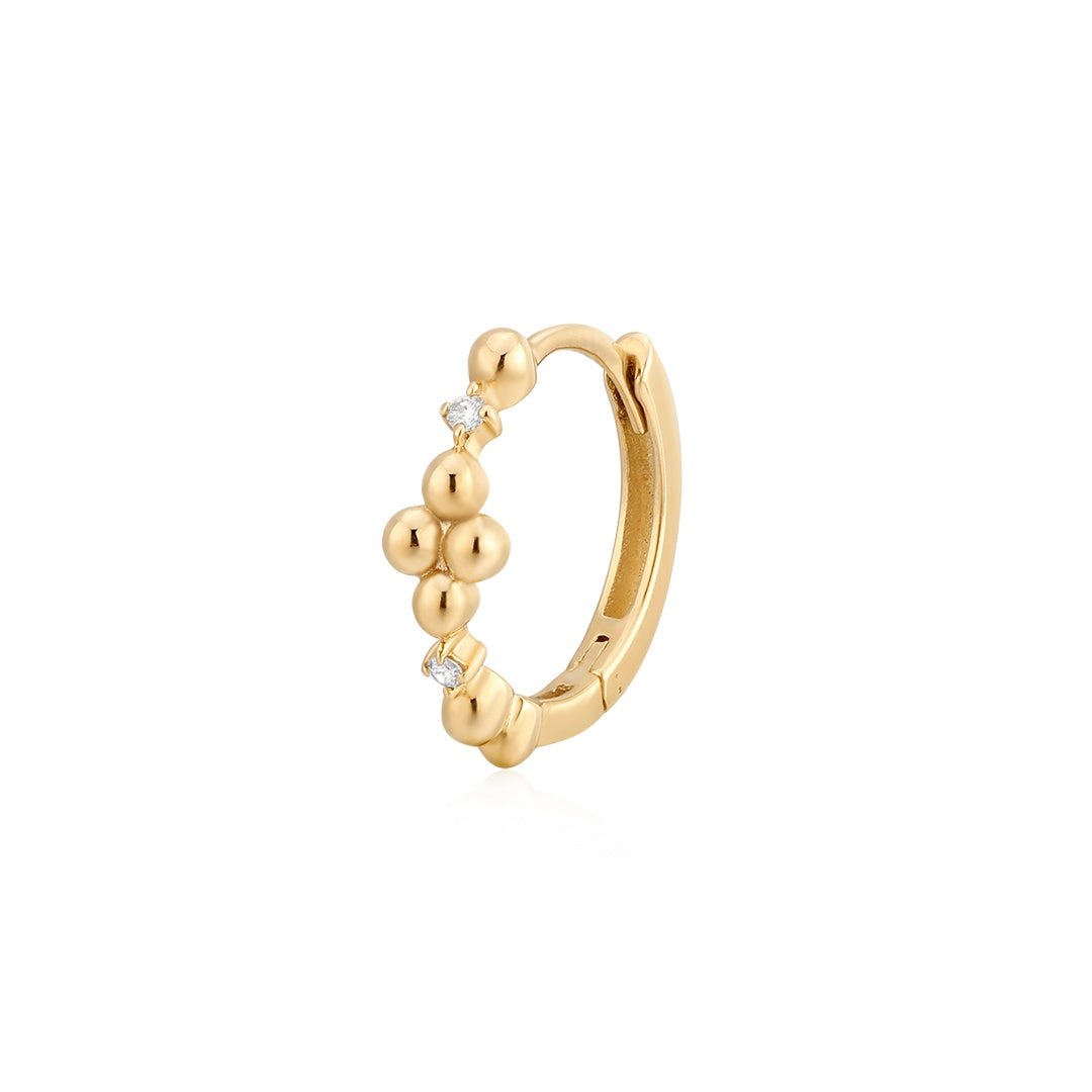 LAYLA | Lab Grown Diamond Beaded Huggie Hoop
