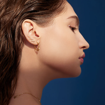 KAIA | Pearl and White Sapphire Climber Studs