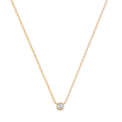 NOLA | Diamond Bezel Necklace with Dual Chain