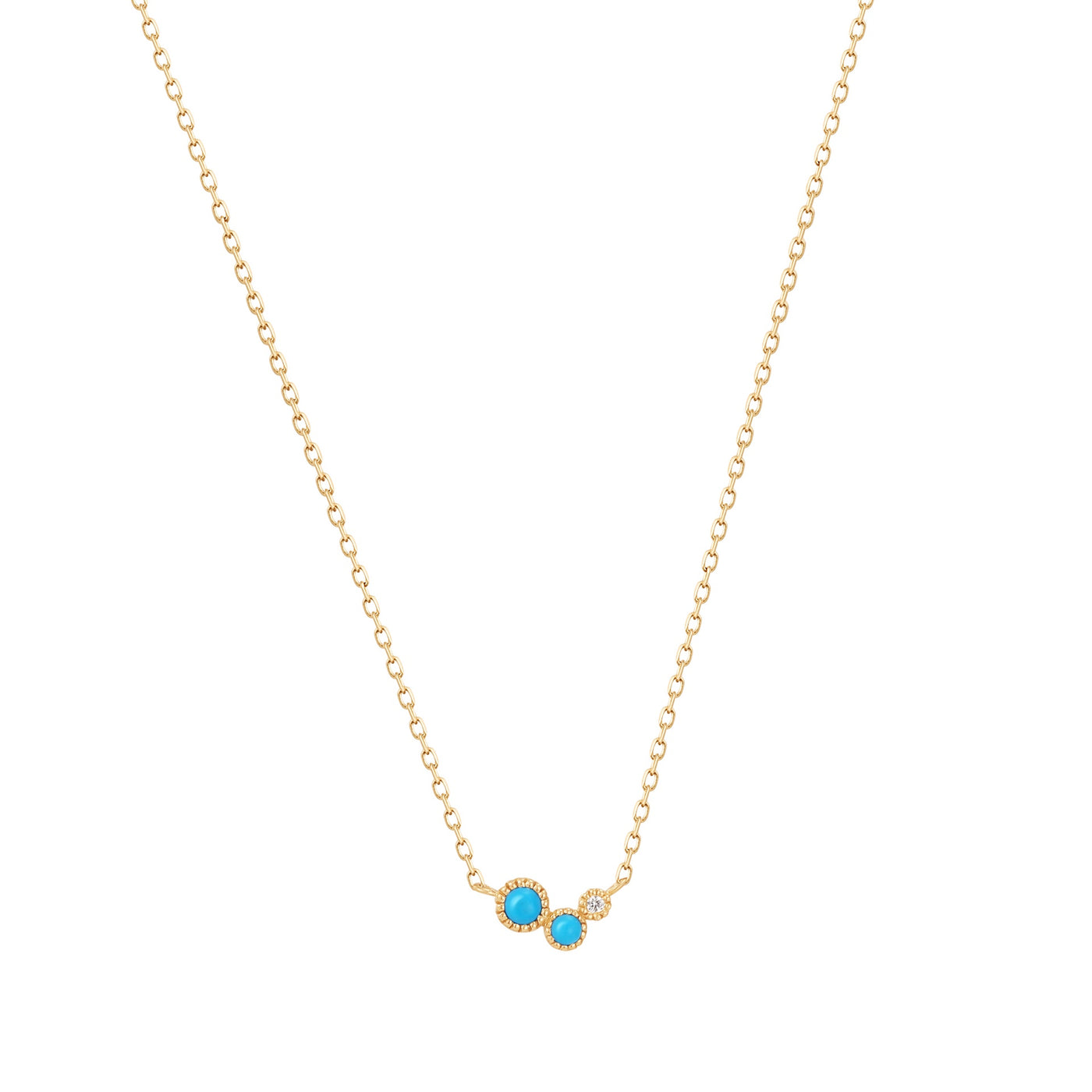 AMIRA | Turquoise & White Sapphire Waterfall Necklace