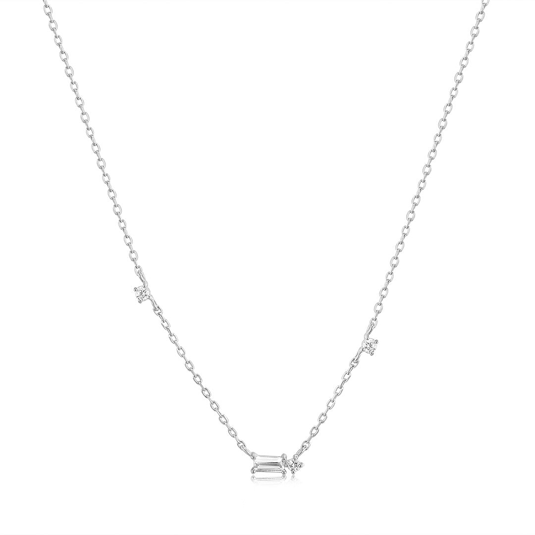 Danica | Baguette White Sapphire Station Necklace