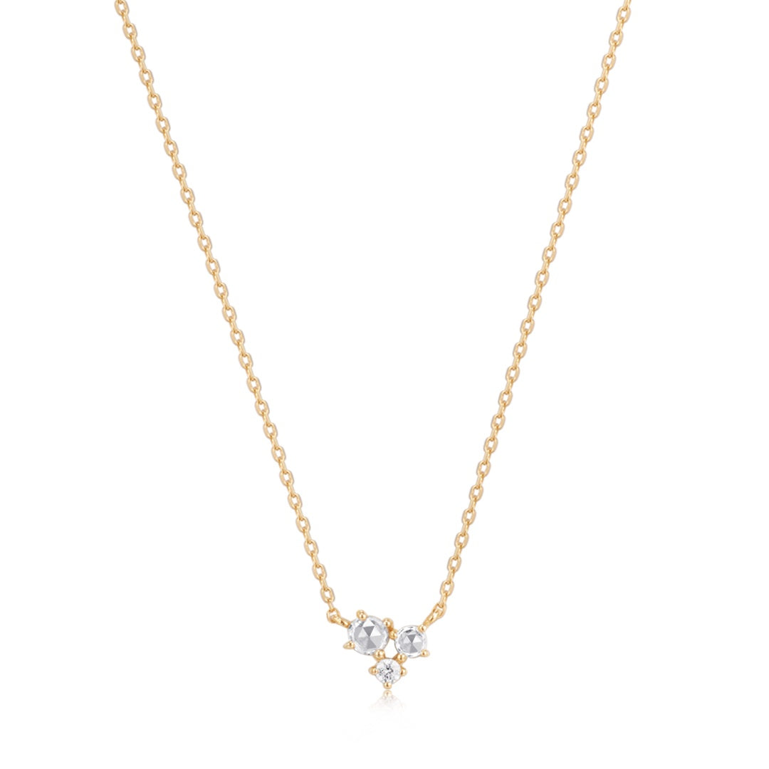 NORMA | Rose Cut Triple White Sapphire Necklace
