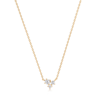 NORMA | Rose Cut Triple White Sapphire Necklace