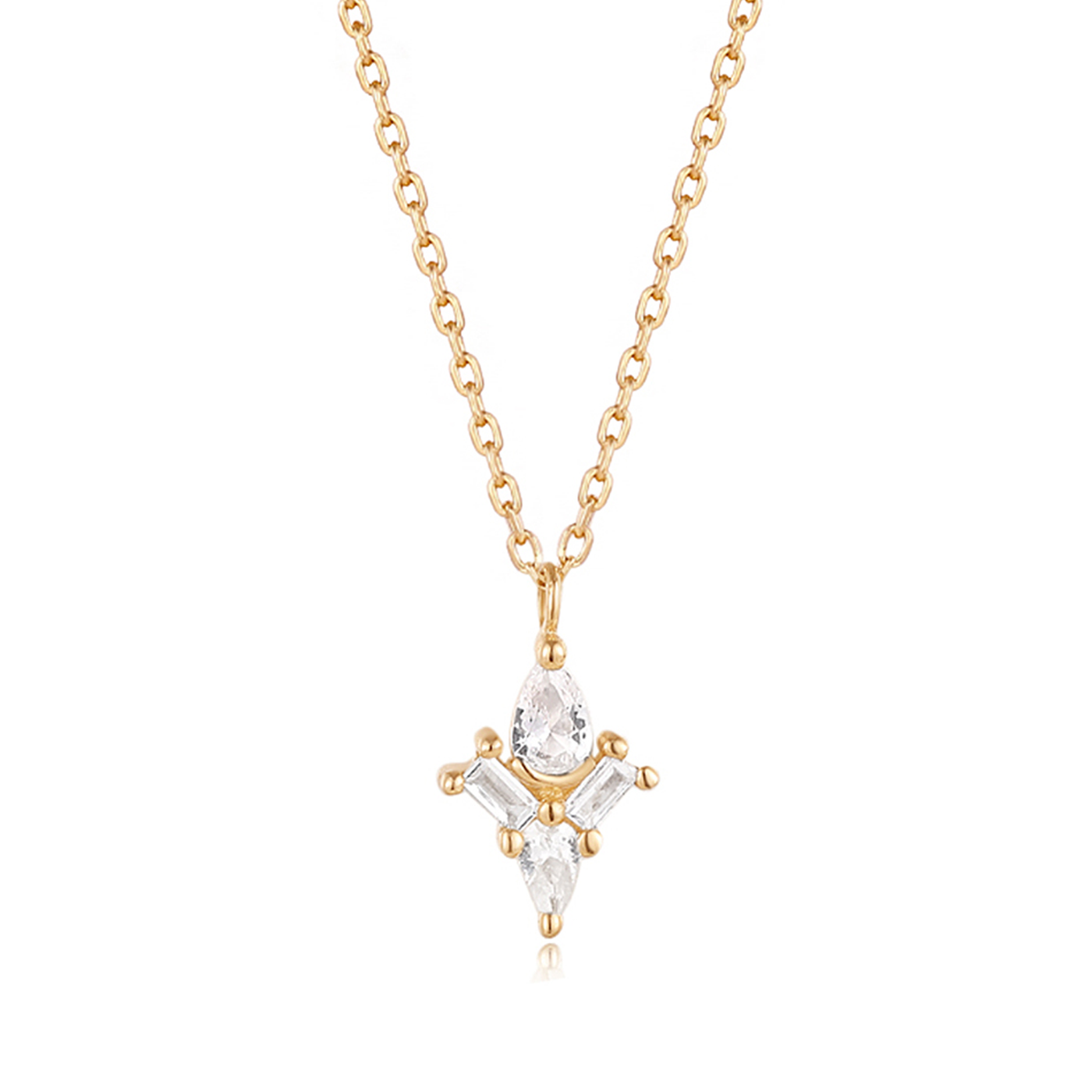 AURORA | Pear and Baguette White Sapphire Necklace