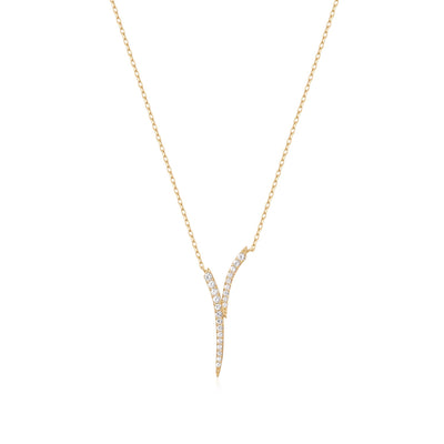 ROZ | White Sapphire Plunge Necklace