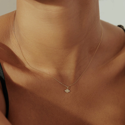 HELENE | Opal & Diamond Evil Eye Pendant