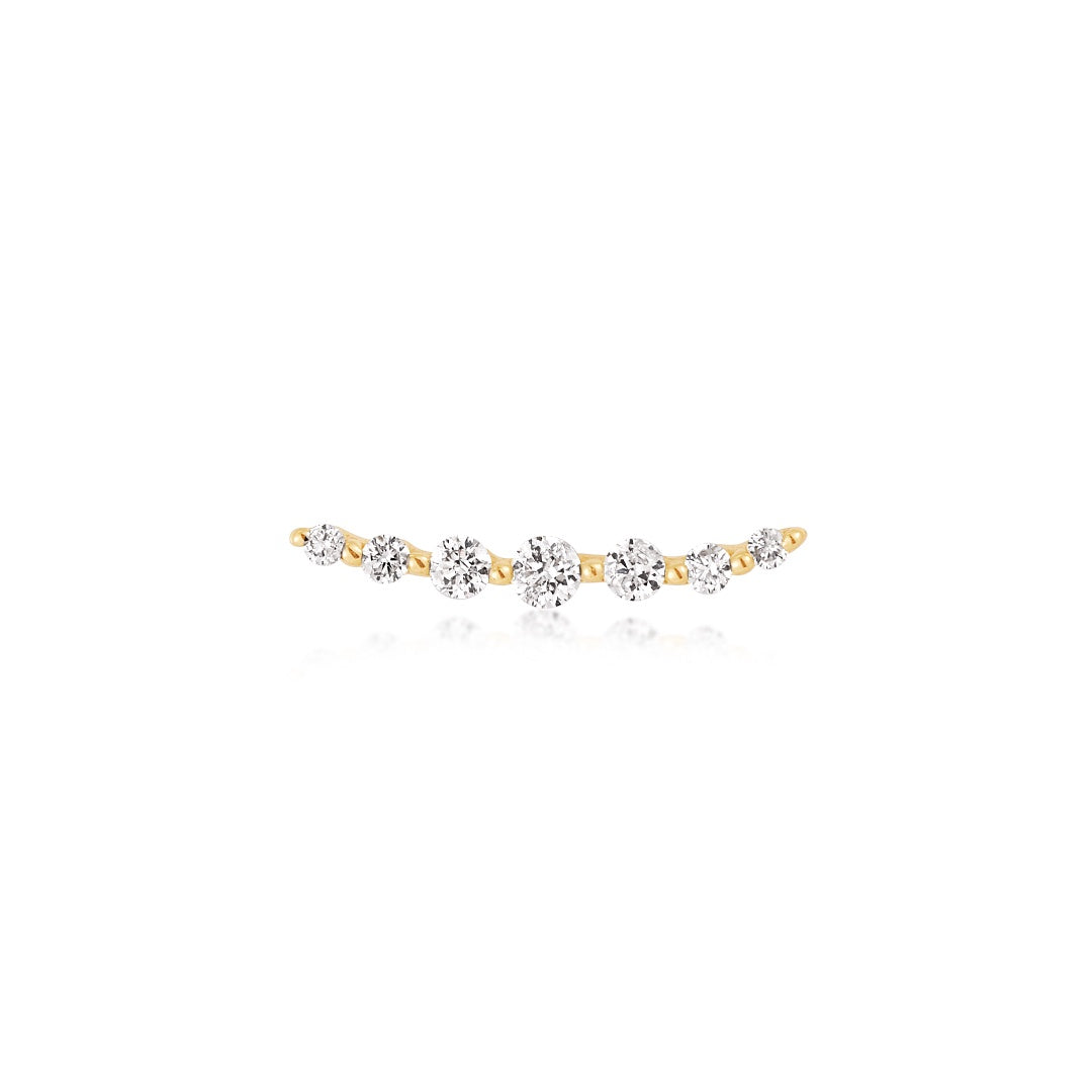 MONICA | Diamond Bar Threadless Flatback Earring