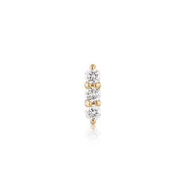 AGNES | Triple Diamond Threadless Flatback Earring