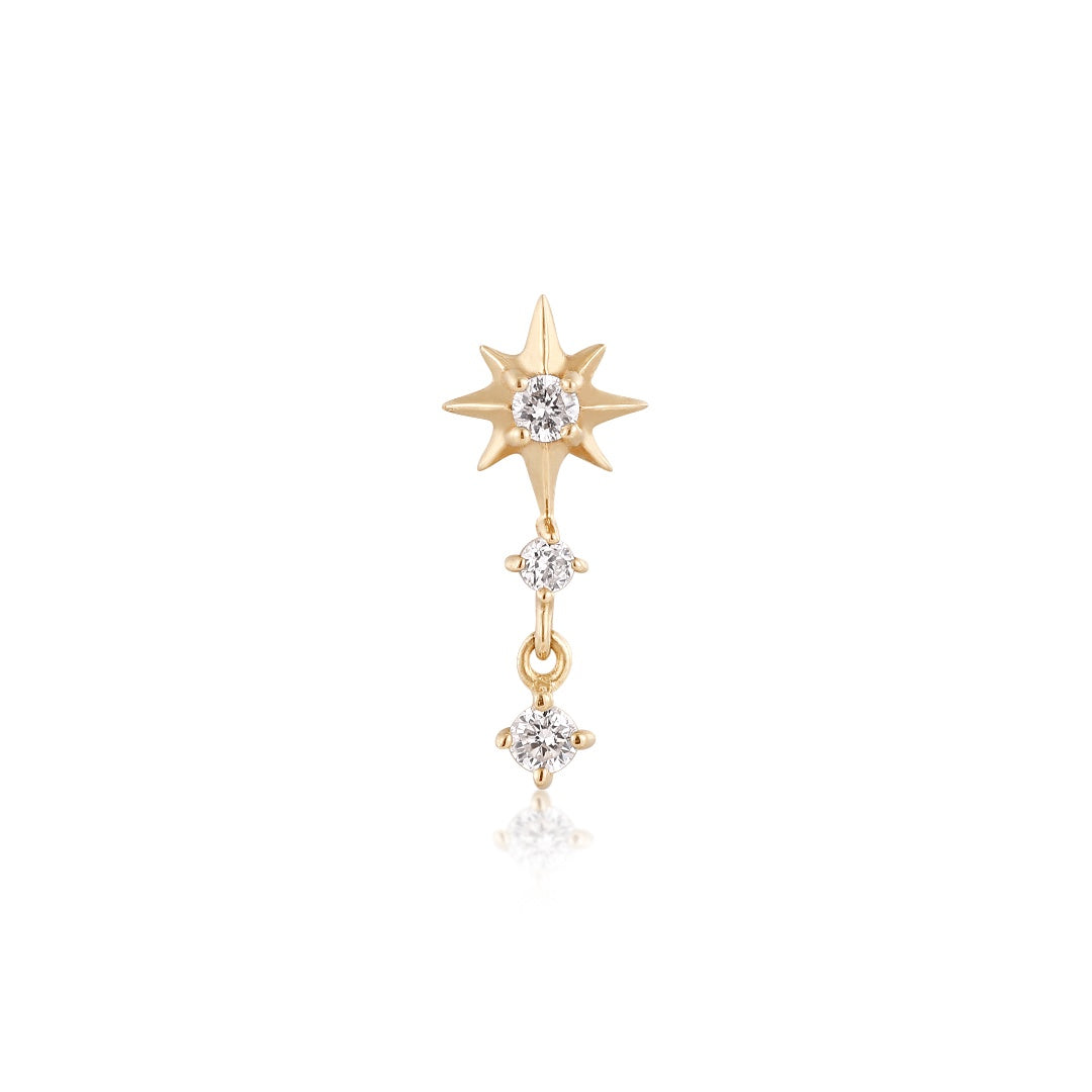 NOVA | Triple Diamond Starburst Threadless Flatback Earring