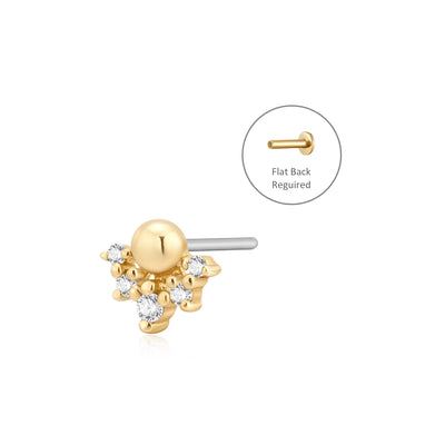 DALLAS | Lab Grown Diamond Cluster Threadless Flatback Earring