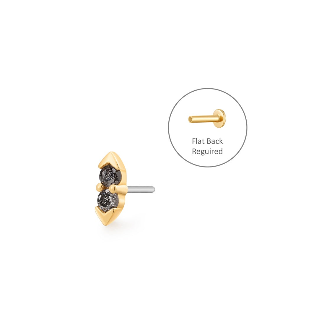 DELPHI | Grey Diamond Threadless Flatback Earring