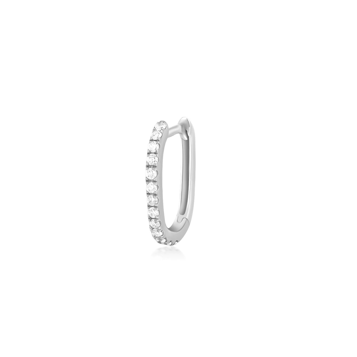 LOUISA | Diamond Paper Clip Single Huggie Hoop