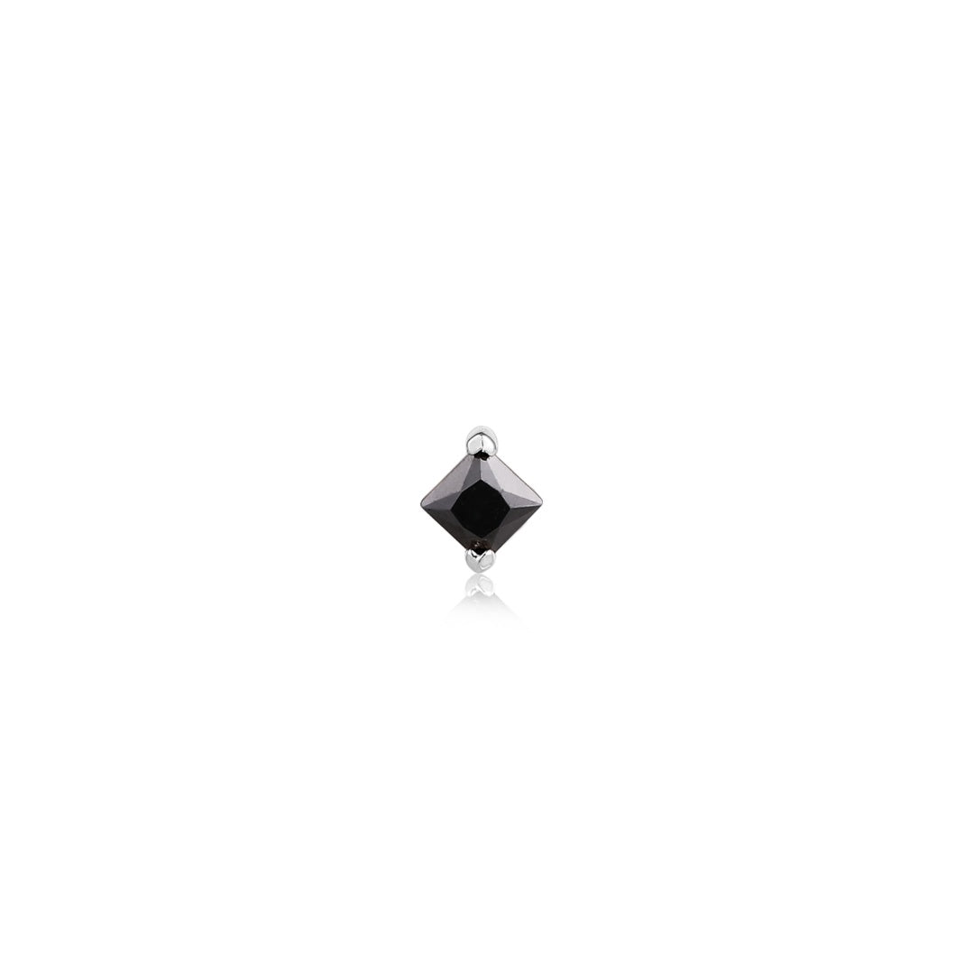 LYDIA | Princess-cut Black Spinel Threadless Flatback Earring