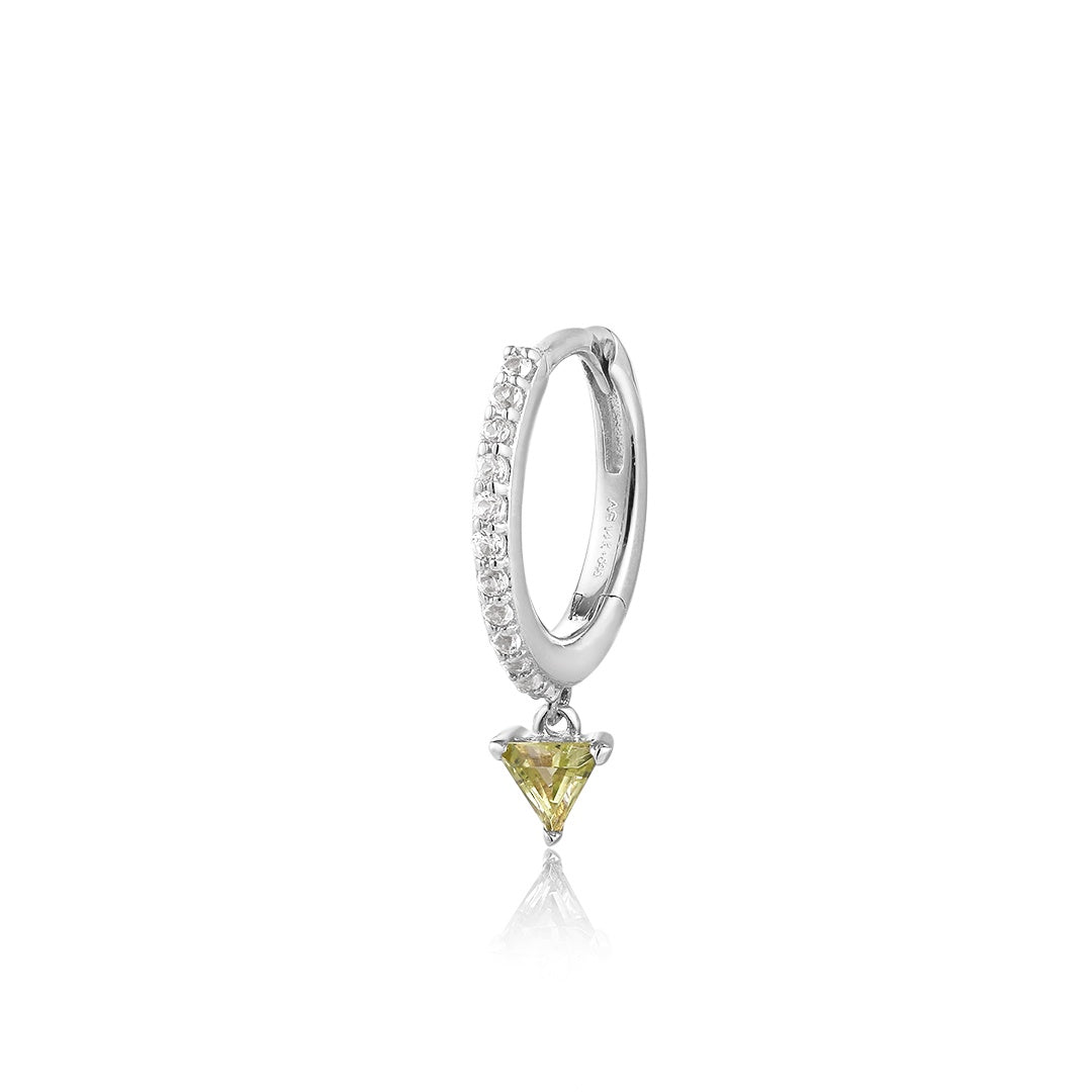 PERI | Peridot and White Sapphire Huggie Hoop
