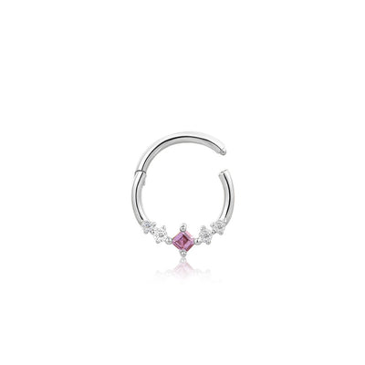 CHERIE | Amethyst and White Sapphire Clicker Hoop