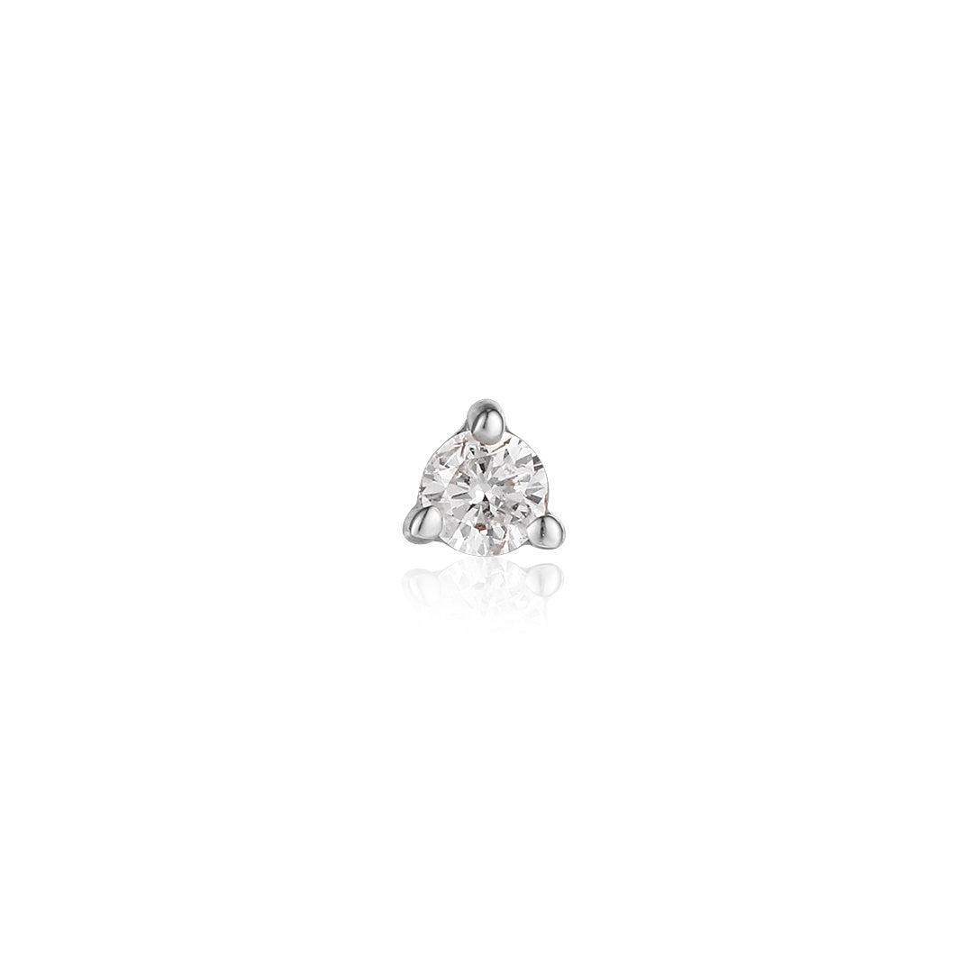 UNA | Single Diamond Mini Threadless Flatback Earring