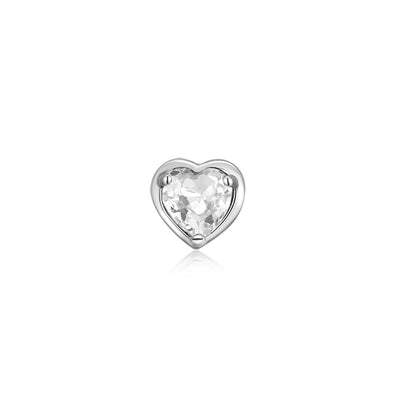 ARABELLA | White Sapphire Heart Threadless Flatback Earring
