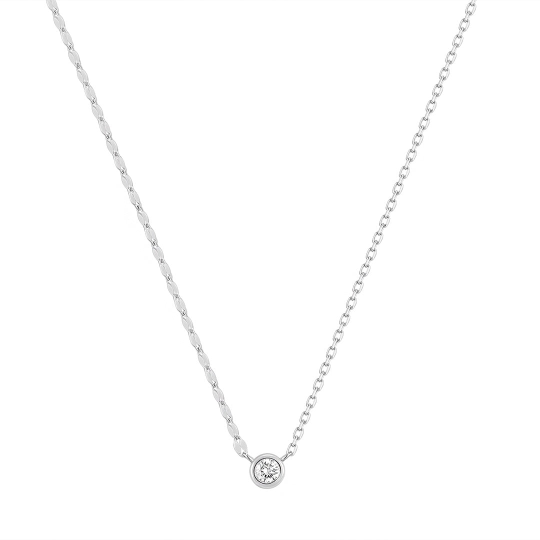 NOLA | Diamond Bezel Necklace with Dual Chain