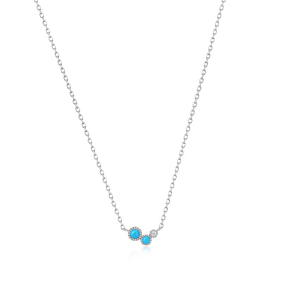 AMIRA | Turquoise & White Sapphire Waterfall Necklace