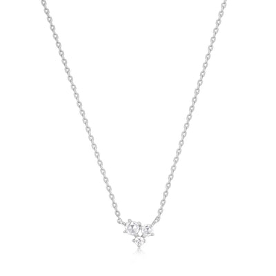 NORMA | Rose Cut Triple White Sapphire Necklace
