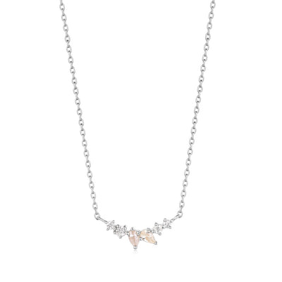 ADORA | Pear and Round White Sapphire Necklace