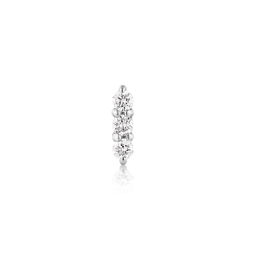 AGNES | Triple Diamond Threadless Flatback Earring