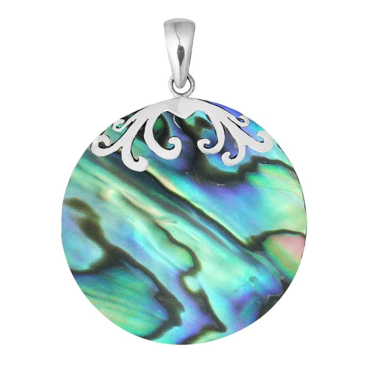 Round Abalone Shell Pendant