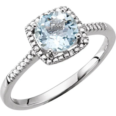 Birthstone & Diamond Ring