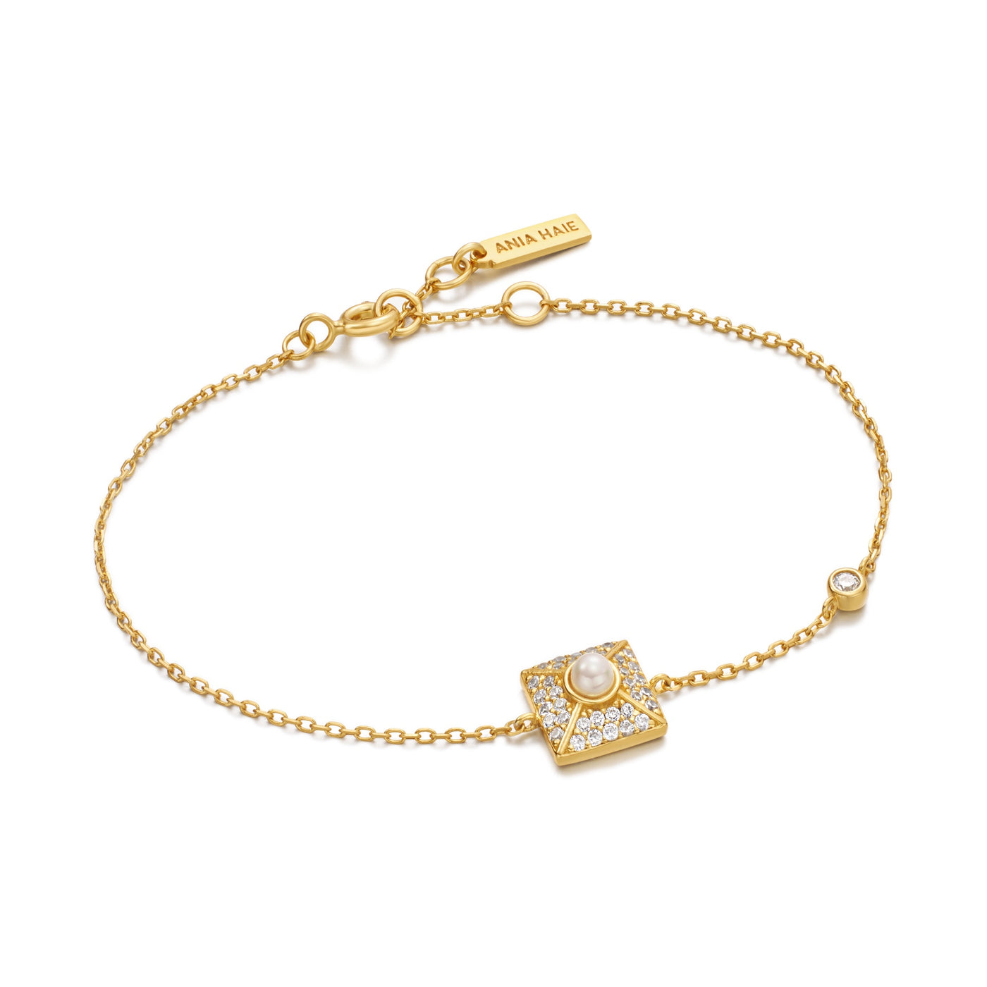 Modern Muse - Gold Pearl Pave Bracelet