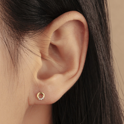 LENA | Open Circle Diamond Studs