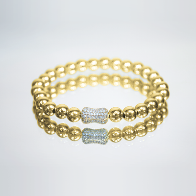 Gold-Fill Stretchy Bracelet w/ Pavé Accent