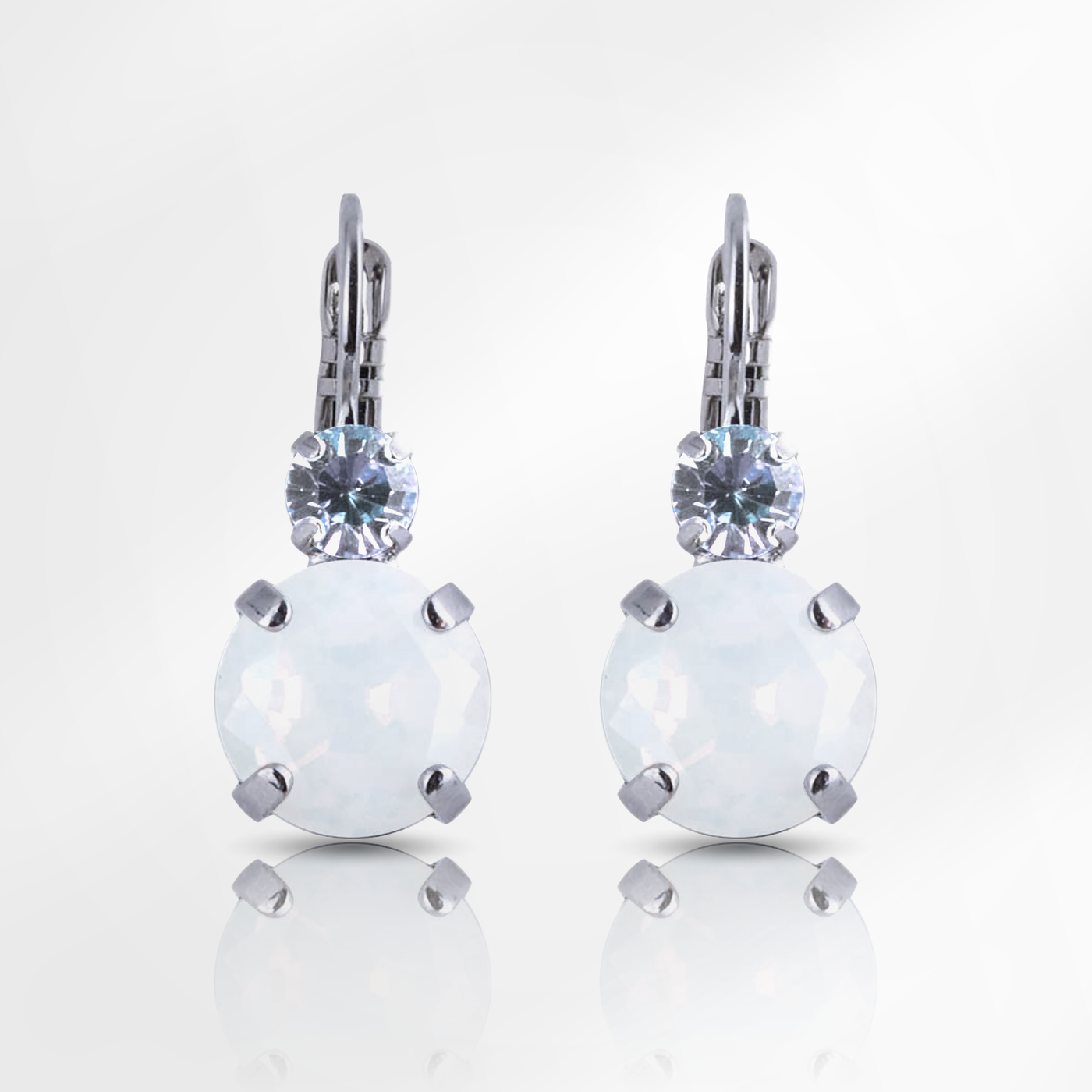 Lovable Double Stone Leverback "Ice Queen" Earrings