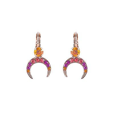 Mariana "Hibiscus" Crescent Moon Post Earrings