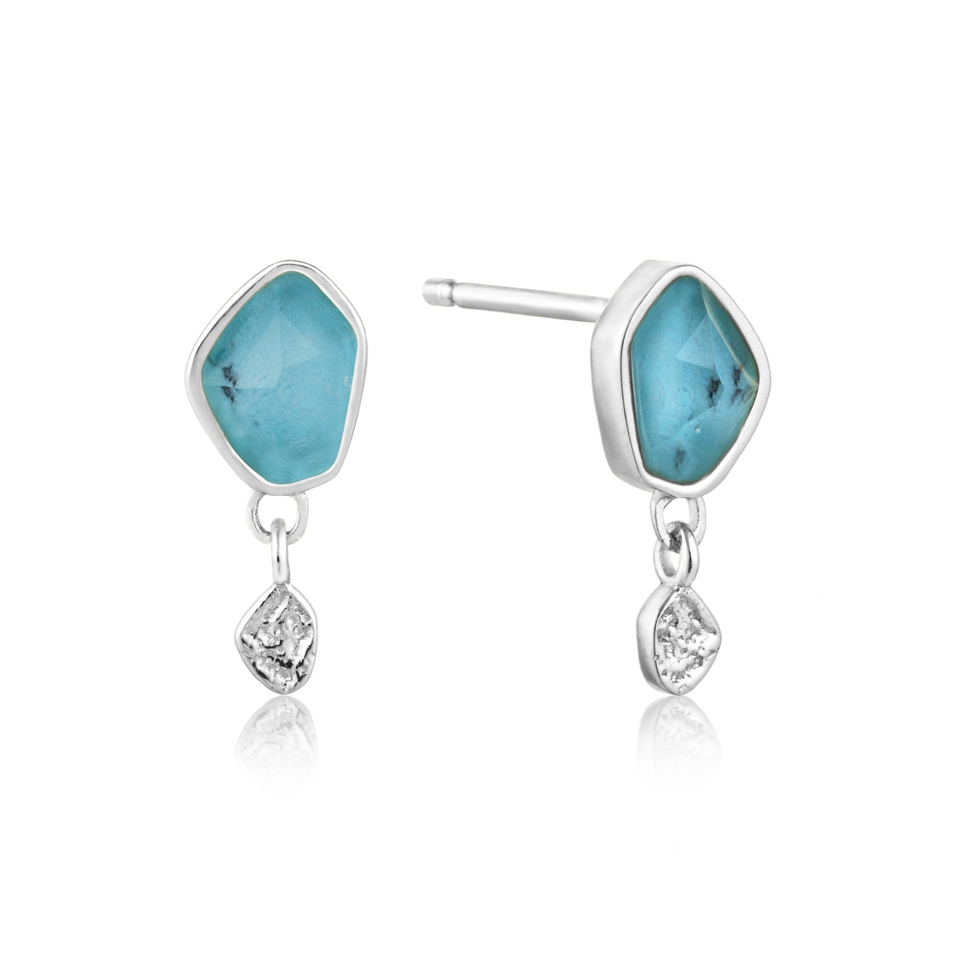 Mineral Glow - Turquoise Drop Stud Earrings