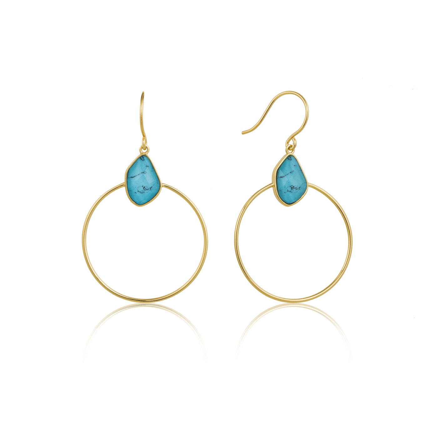 Mineral Glow - Turquoise Front Hoop Earrings – Elisa Ilana