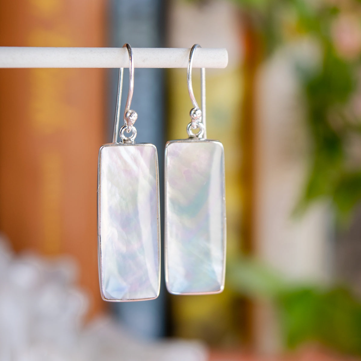 Sterling Silver Rectangle Earrings