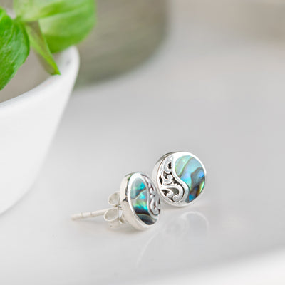 Studs in Sterling Silver and Abalone (PAWA)